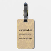 Luxury Golden Damask Bagagelabel (Achterkant verticaal)