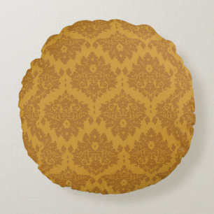 Luxury Golden Damask Rond Kussen