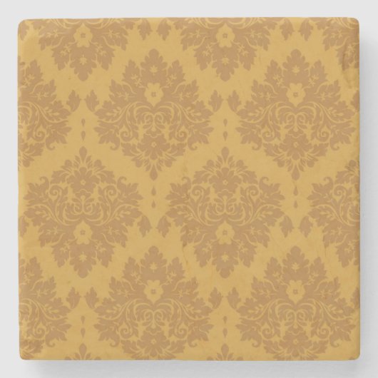Luxury Golden Damask Stenen Onderzetter (Voorkant)
