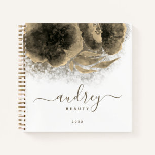 Luxury Golden Floral Signature Monogrammed Notitieboek