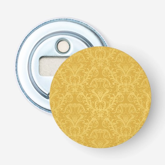 Luxury Golden Floral Wallpaper Button Flesopener (Voorkant)
