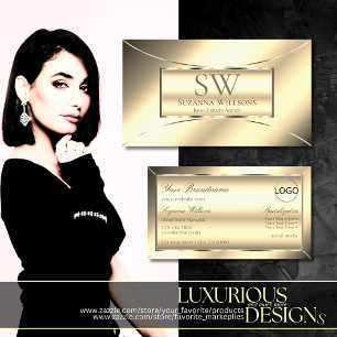 Luxury Golden Glamoureus met monogram en Logo Visitekaartje