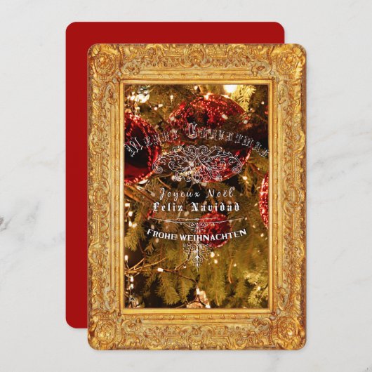 Luxury Golden Kerstmis - Uitnodiging Kaart (Voorkant / Achterkant)
