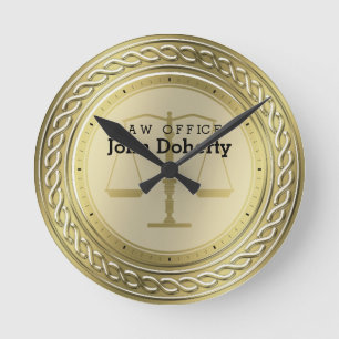 Luxury Golden Scales of Justice Ronde Klok