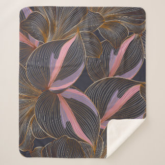Luxury golden seamless floral background with trop sherpa deken