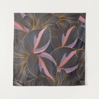 Luxury golden seamless floral background with trop wandkleed