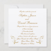 Luxury Golf Leaf 3D Gold Wedding Custom Monogram Kaart (Achterkant)