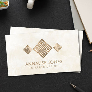 Luxury Greek Key - Griekse meander -  Gold Visitekaartje
