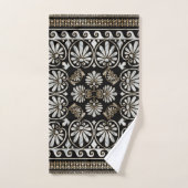 Luxury Greek Ornament Black and White Marble (Serviette à main)
