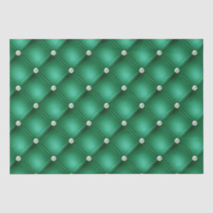 Luxury Green Diamond Tufted Pattern Tissuepapier