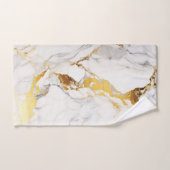 Luxury Grey and Gold Texture Marbre blanc (Serviette à main)