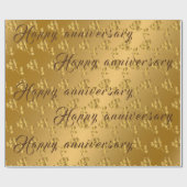 Luxury Happy Gold 50th Jubileum Floral Cadeaupapier (Vlak)