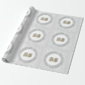 Luxury Happy Silver 25th Jubileum Cadeaupapier (Uitgerold)