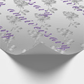 Luxury Happy Silver 25th Jubileum Floral Cadeaupapier (Hoek)