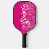 Luxury Hot Pink Glitter Ombre - Aangepast Pickleball Paddle (Achterkant)