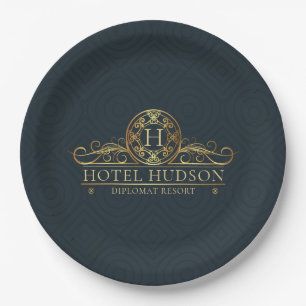 Luxury Hotel Branding Monogrammed Papieren Bordje