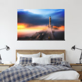 Luxury Hotel Wall Art vuurtoren Sunset Canvas Afdruk (Insitu (Slaapkamer))