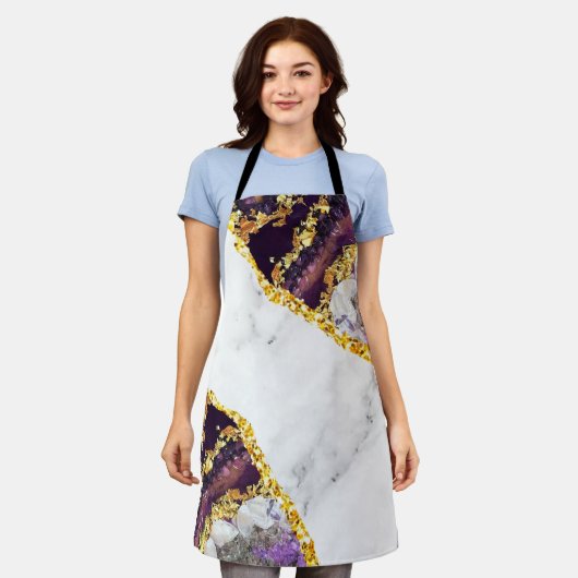 Luxury Interior Marble Stone Glitter Schort (Gedragen)