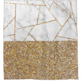 Luxury interior Marble Stone Glitter Shower Curtai Douchegordijn (Voorkant)