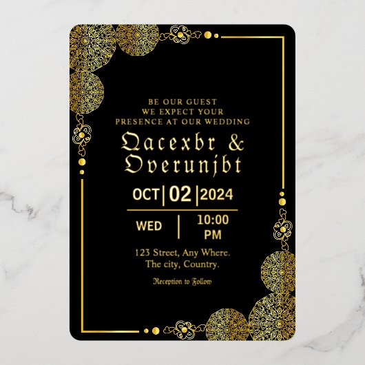 Luxury Invitation Gold Foil Sjabloon (Voorkant)