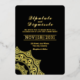 Luxury Invitation Kaart Gold Foil Sjabloon