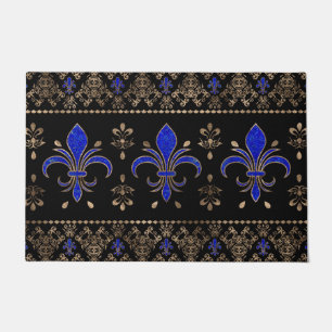 Luxury Lapils Lazuli en Gold Fleur-de-lis-ormense Deurmat