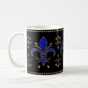 Luxury Lapils Lazuli en Gold Fleur-de-lis-ormense Koffiemok