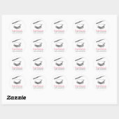 Luxury Lash & Schoonheidssalon Zwarte Wimpers Ronde Sticker (Vel)