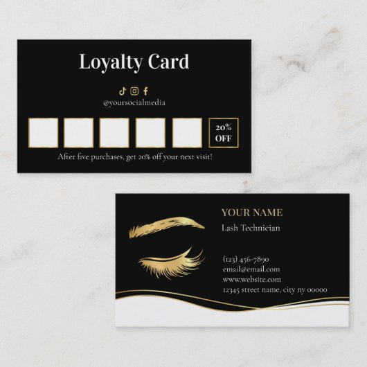 Luxury Lash Technician Loyalty Card (Voorkant / Achterkant)