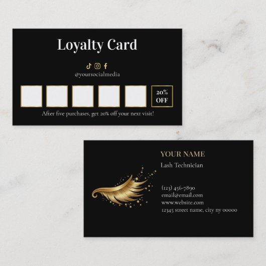 Luxury Lash Technician Loyalty Card (Voorkant / Achterkant)