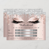 Luxury Lashes Roos Silver Makeup Certificate Gift Kaart (Voorkant / Achterkant)
