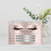 Luxury Lashes Roos Silver Makeup Certificate Gift Kaart (Staand voorkant)