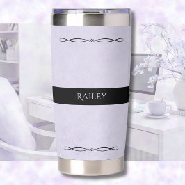 Luxury Lavender Monogram Travel Mug Geïsoleerde Drinkbeker