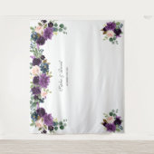 Luxury Lavender Pink Blue Floral Wedding Prop Wandkleed (Voorkant)