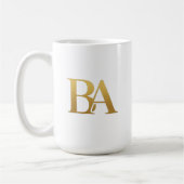 Luxury Law Firm Monogram Coffee Mug | Navy & Gold (Gauche)