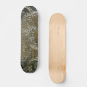 LUXURY LEATHER Gilded Silver Dragon Skateboard (Voorkant)