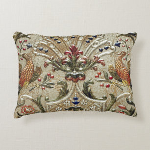 LUXURY LEATHER Silver Pheasant Gilded Accent Accent Kussen