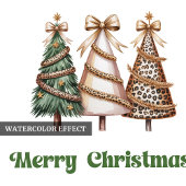 Luxury Leopard Christmas Trees Custom Name Mug