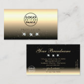 Luxury Light Gold Black Sparking Jewelen met Logo Visitekaartje (Voorkant / Achterkant)