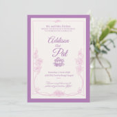 Luxury Light Purple wedding invitation (Debout devant)