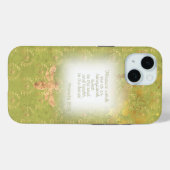 Luxury Lime Green Gold Bee Wreath Grid Scripture Case-Mate iPhone Case (Achterkant (horizontaal))