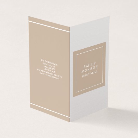 Luxury Linen Plain Modern minimalist Visitekaartjes (Buitenkant)