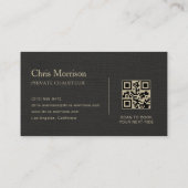 Luxury Linen Transport Car QR Code Black & Gold Visitekaartje (Achterkant)