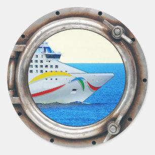 Luxury Liner Porthole Uitzicht Ronde Sticker