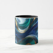 Luxury Liquid Gold & Blue Glass Mug (Centre)