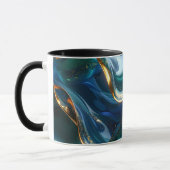 Luxury Liquid Gold & Blue Glass Mug (Gauche)