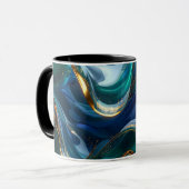 Luxury Liquid Gold & Blue Glass Mug (Devant gauche)