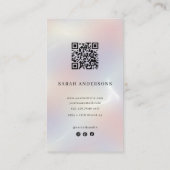 Luxury Makeup Artist with QR Code | Holographic Visitekaartje (Achterkant)