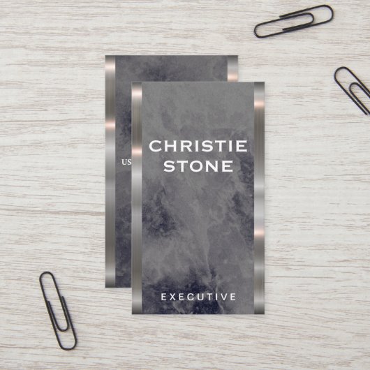 Luxury Marble | Metaalversiering Visitekaartje (Voorkant / Achterkant in situ)