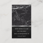 Luxury Marble | Silver Metallic Monogram Visitekaartje (Achterkant)